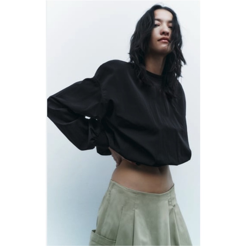 Zara Black Crop Top for Women